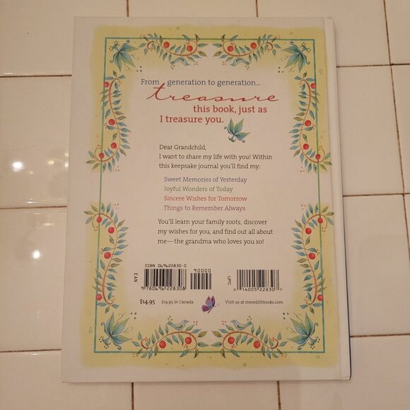 Grandmas Keepsake Journal A Book Of Memories Hopes For My Grandchild Baby Memory - Picture 2 of 12